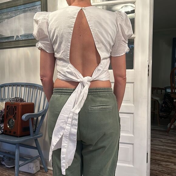 Whiteroom + Cactus Open Back Crop Top Small - Picture 3 of 5